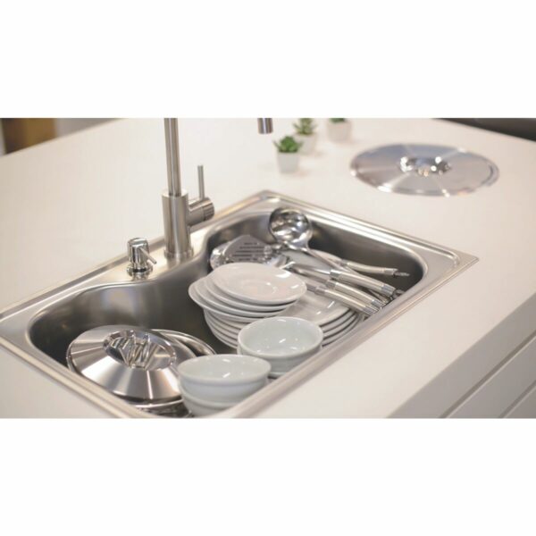69 x 49 cm Morgana 60 FX satin-finish stainless steel inset sink with valve