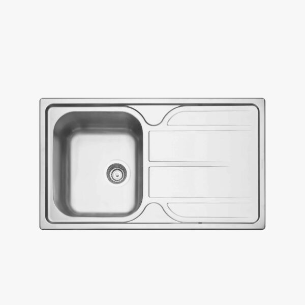 86 x 50 cm stainless steel inset sink with satin finish