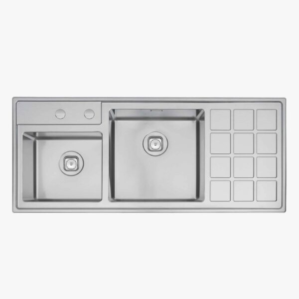 Stainless steel inset sink 116 x 50 cm