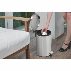 stainless steel pedal trash bin and removable internal bucket 5 L