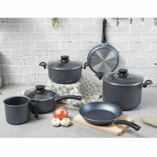 Blue 9 Pcs Cookware Set Non Stick with 26 cm Deep Stock Pot Included!!
