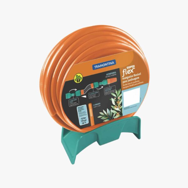 1/2" garden hose, 25 m, quick connectors, sprayer and hose wall rack