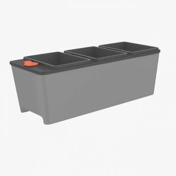 Tramontina 10.5L Gray Polypropylene Triple Self-watering Planter