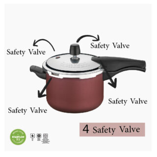 Pressure Cooker 4,5 liters Non-Stick  with 4 Safety Valves