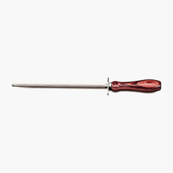 Tramontina Churrasco 8 Inches Grooved Sharpener with Chrome-plated Carbon Steel Rod and Treated Red Polywood Handle