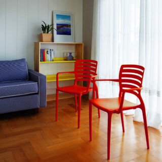 Sofia Chair Red in Polypropylene and Fiberglass