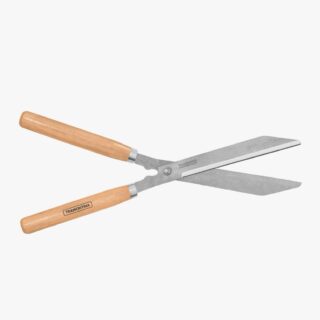 Tramontina\'s hedge shears with metal blades and wood handles