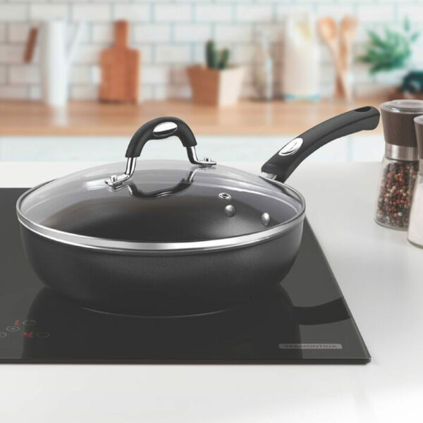 Mônaco 24 cm and 2.7 L Induction black aluminum deep frying pan