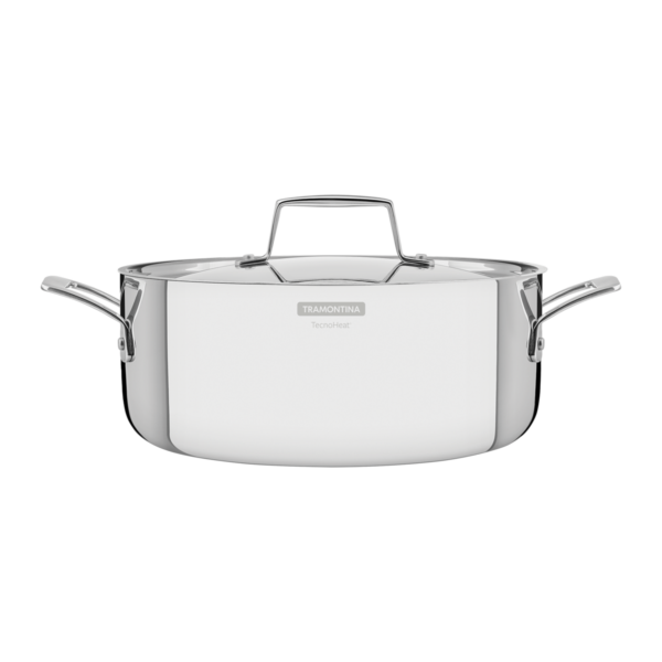 Grano 24 cm 4.7 L stainless steel shallow casserole , lid and handles