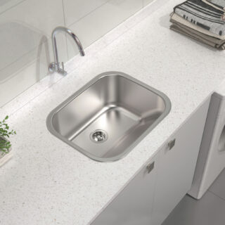 Satin stainless steel inset laundry sink 34 L 50x40 cm