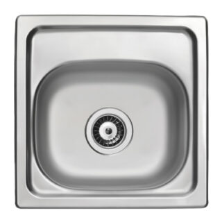 Stainless steel inset sink 1 bowl 38x38 cm