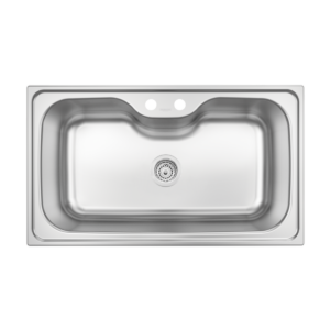 Tramontina Morgana Maxi 78 FX Stainless Steel Inset Sink with Satin Finish and 86x50 cm Valve