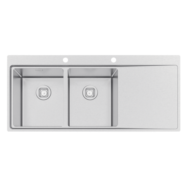 Stainless Steel Inset Sink Scotch Brite Finishing 116 x 52 cm