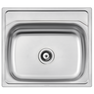 California 25 FX stainless steel inset sink with pre-polished finish, 63 x 56 cm