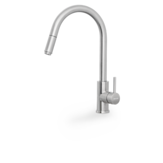 Tramontina mono stainless steel mixer faucet Scotch Brite finish with extension