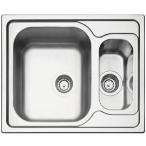 Tramontina Marea 62x50cm Stainless Steel Satin Finish Single Inset Sink with Extra Half-bowl, Valve, and Drainer