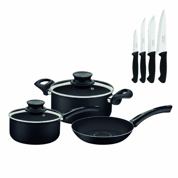 Cookware Set 5 Pieces Paris PLUS -4 pcs Cutlery Set Usual