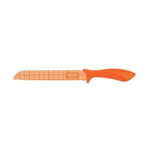 Tramontina Colorcut 8 Inches Bread Knife with Stainless Steel Decorated Blade and Orange Polypropylene Handle