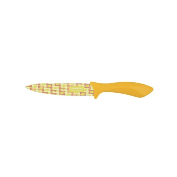 Tramontina Colorcut 6 Inches Kitchen Knife with Stainless Steel Decorated Blade and Yellow Polypropylene Handle