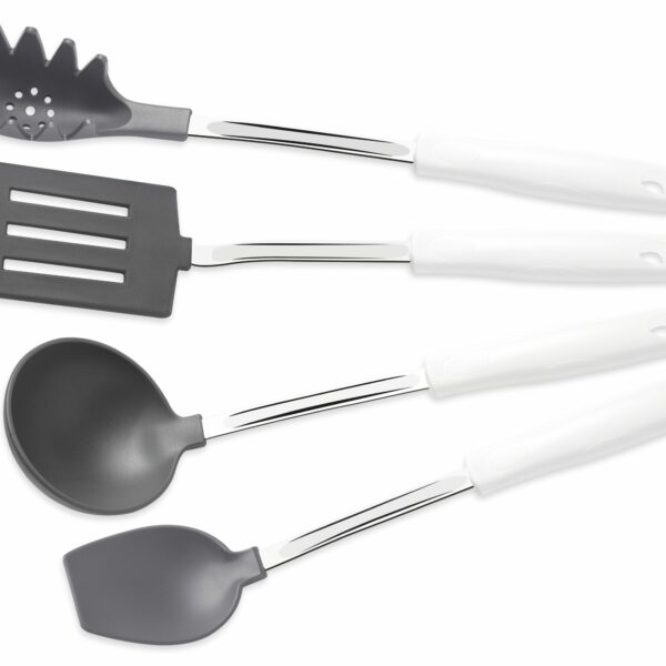 Tramontina Easy 4-Pieces Utensil Set with White Polypropylene Handles