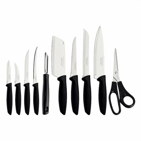 Tramontina Plenus 10 Pieces Knife Set with Stainless Steel Blades and Black Polypropylene Handles