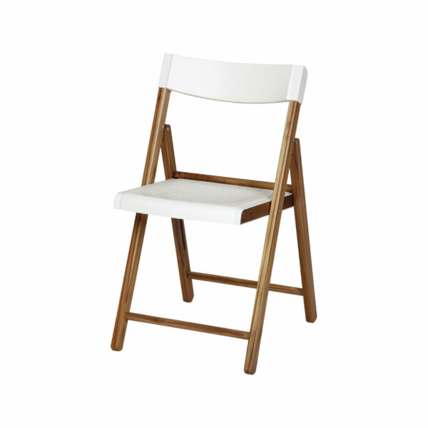 Tramontina Potenza Chair in Brazilian Itauba Wood and White Polypropylene