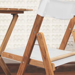 Tramontina Potenza Chair in Brazilian Itauba Wood and White Polypropylene